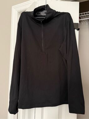 lululemon athletica Men's Black Soft Jersey Half-Zip Pullover Sweater